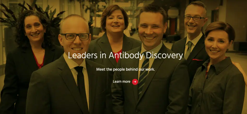 Scientists at a biotech event