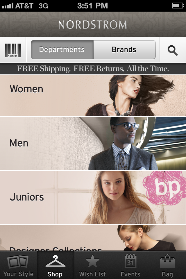 Nordstrom mobile app