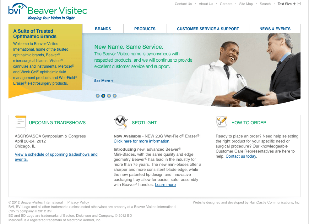 Beaver Visitec homepage