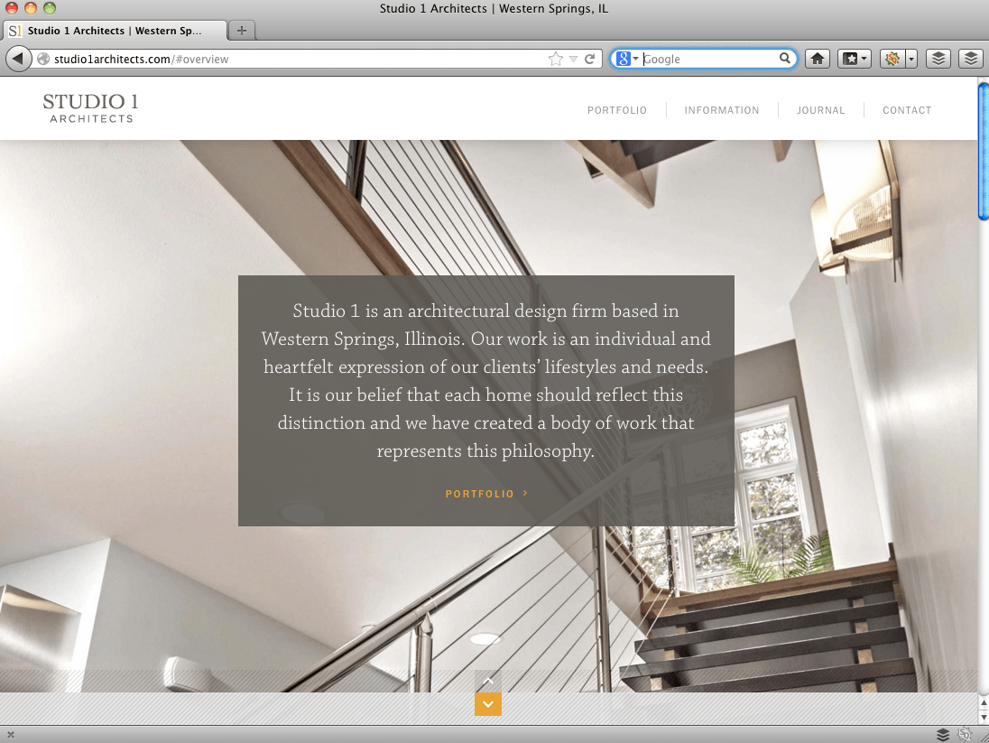 Studio 1 Architects homepage